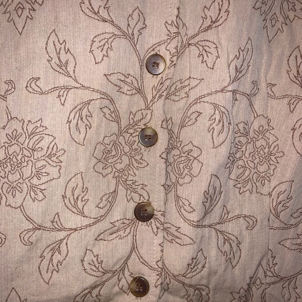 L Beige Patterned Button-Down Vest - image 4
